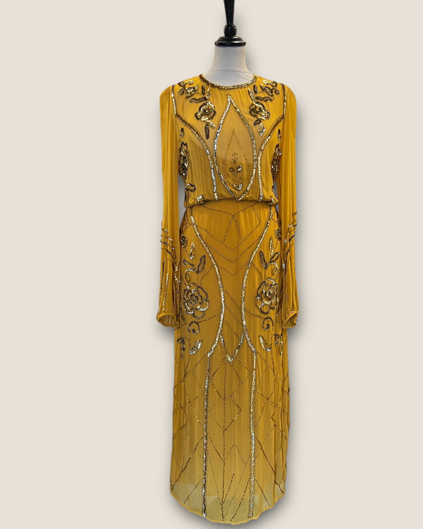 LET ME BEyellow/gold sequin dress size Large