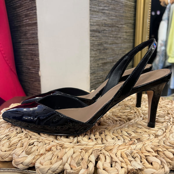 Reiss Black Patent Sling back size 40