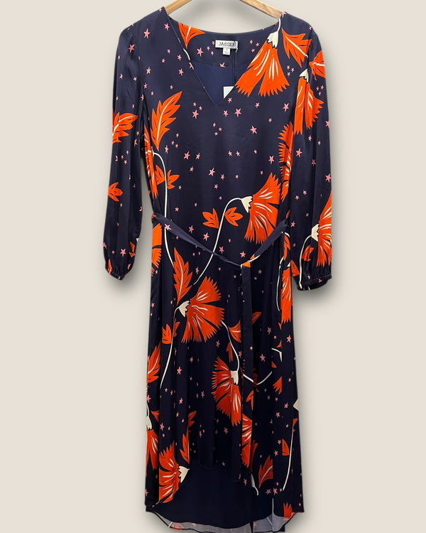 Jaeger navy/orange dress Size 10
