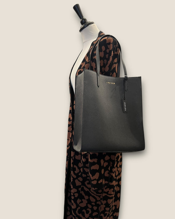 Jaeger black classic tote bag