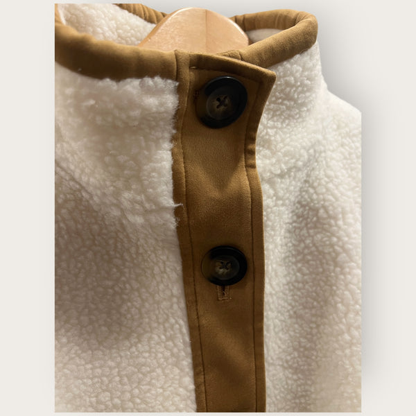 Boden Cream teddy jacket size 14