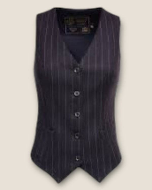 Holland Cooper Navy pinstripe waistcoat size 6