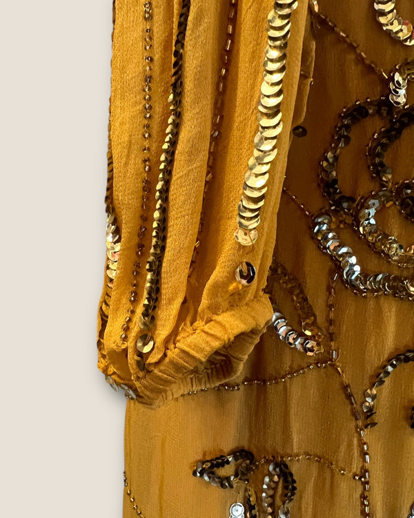 LET ME BEyellow/gold sequin dress size Large