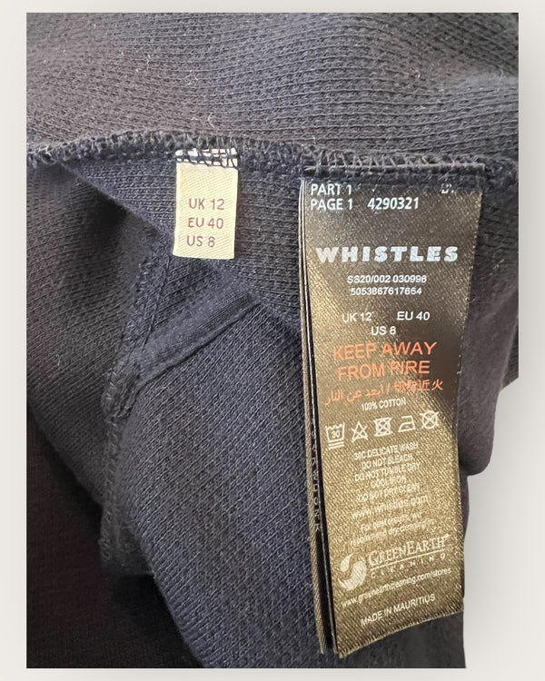 Whistles navy knitted Jacket Size 12