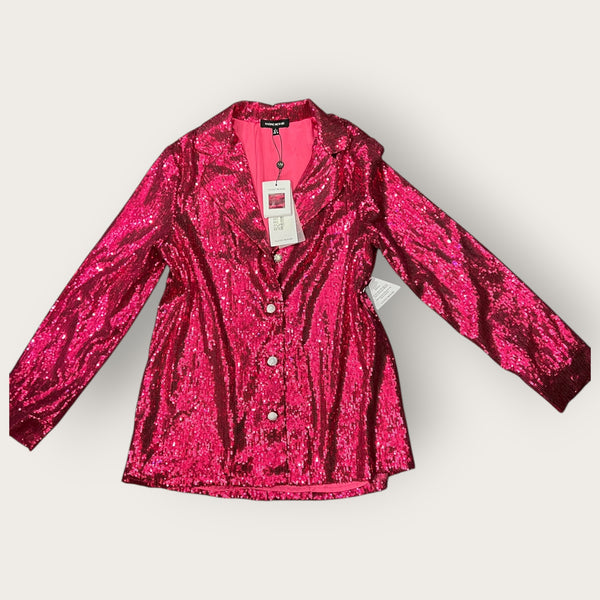 Nadine Merabi Megenta sequinned jacket size 8