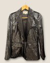 BA+SH Black shinny velvet and satin evening jacket size 0