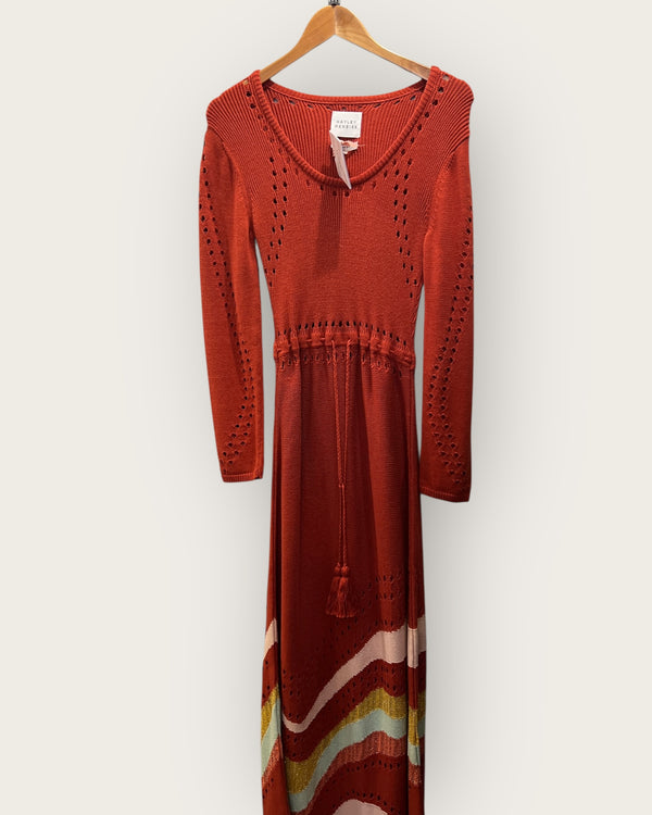 Hayley Menzies burnt orange knitted dress size Medium