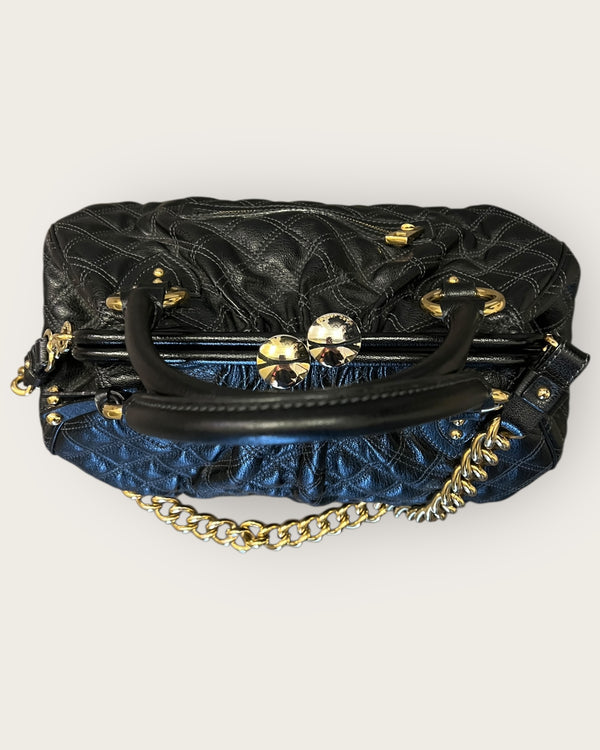 Marc Jacobs black leather quilted handbag