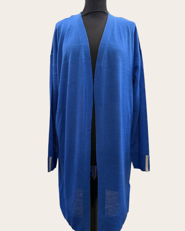Mint Velvet blue long knit cardigan XL