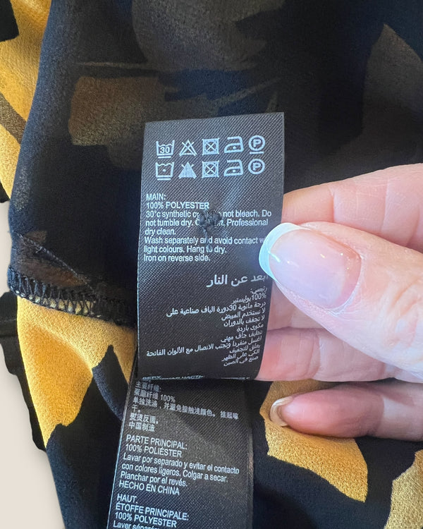 Mint Velvet black/yellow floral blouse size 16