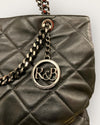 Russell and Bromley black leather quilted & chain handbag