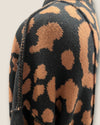 BIBA camel & black animal print long length cardigan size Medium