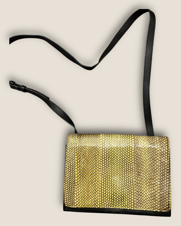 French Connection black & yellow handbag