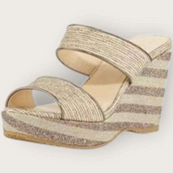 Jimmy Choo gold mules size 4.5