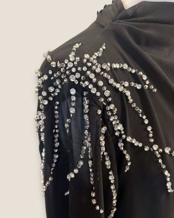 Mint Velvet black diamanté top Size small