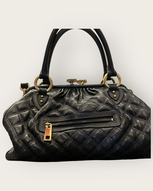 Marc Jacobs black leather quilted handbag