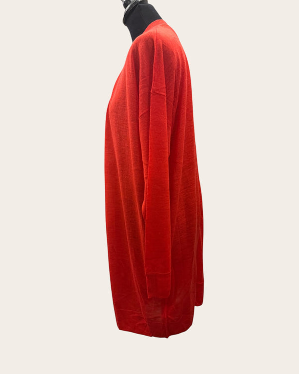 Mint Velvet red fine knit long cardigan size XL