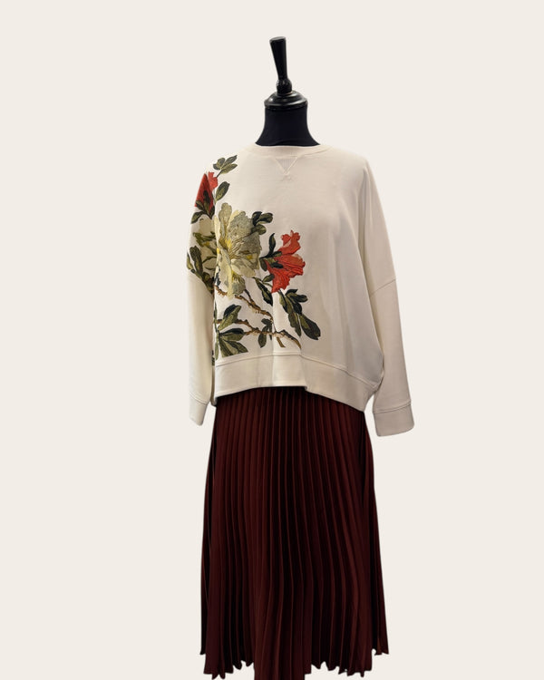 Ted baker ivory Sweat shirt rust flowers size 4 (14)