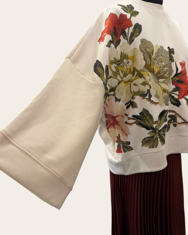 Ted baker ivory Sweat shirt rust flowers size 4 (14)