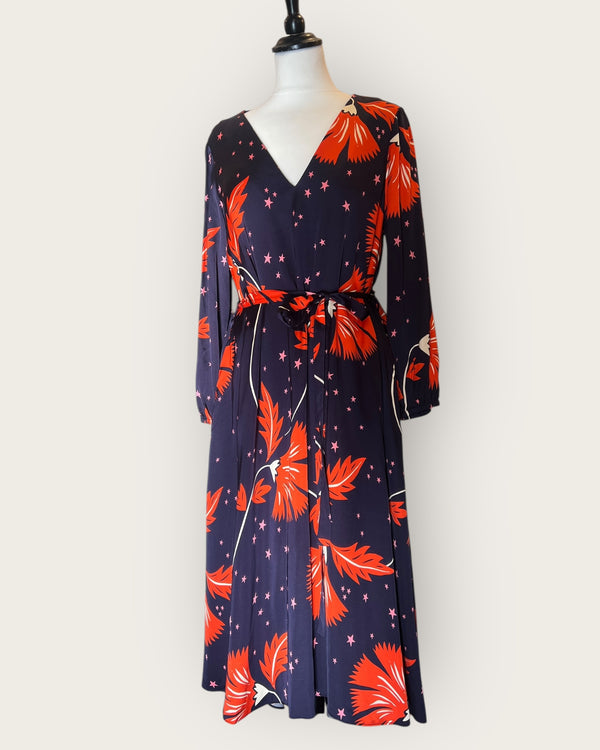 Jaeger navy/orange dress Size 10