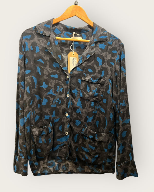 Zadig and Voltaire grey/blue animal shirt Size small