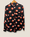 Ganni black/red flower shirt size 8/10
