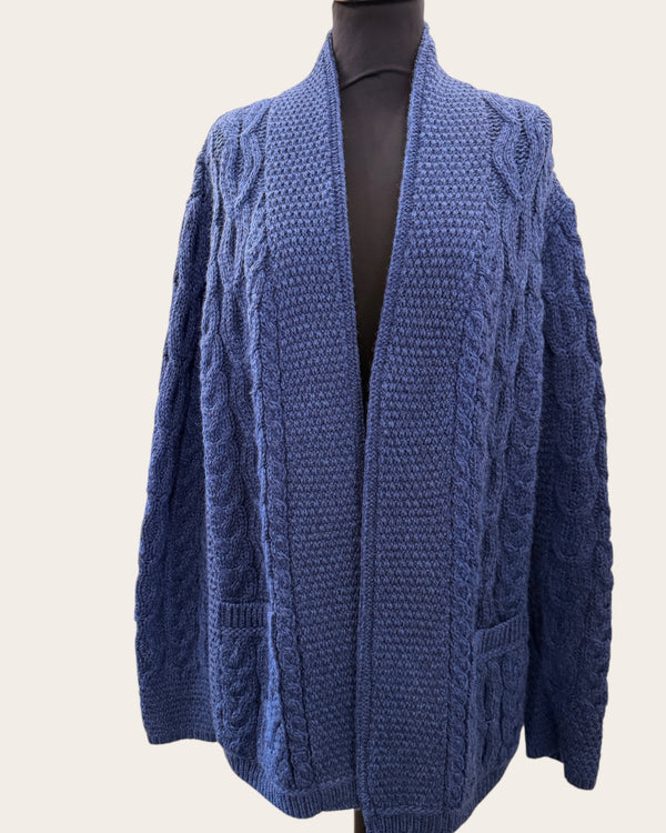 Aran blue cardigan size XL