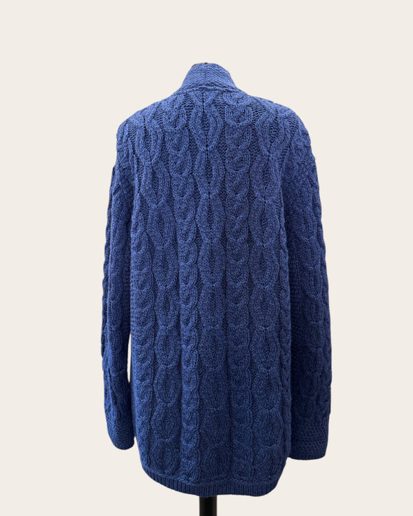 Aran blue cardigan size XL
