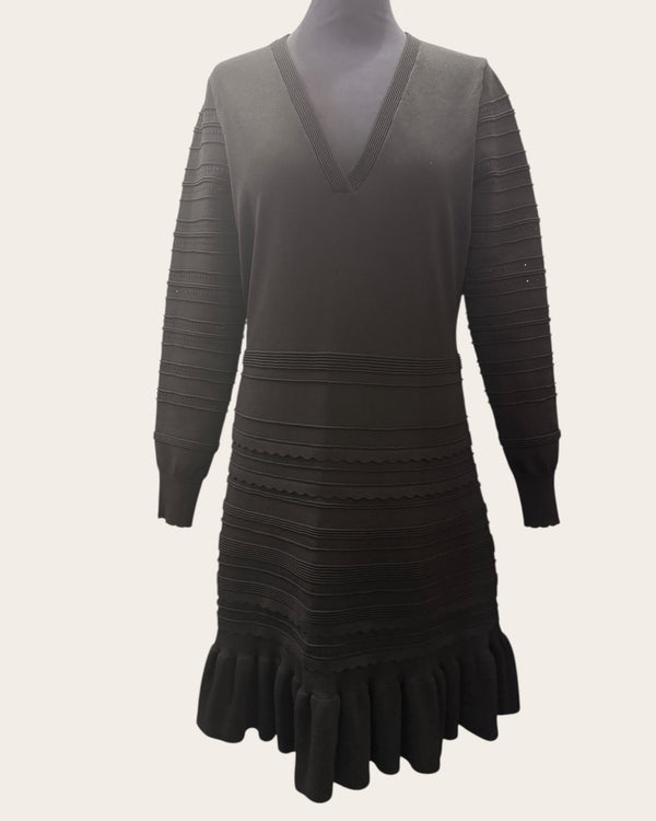 Lipsy black knitted dress size 14