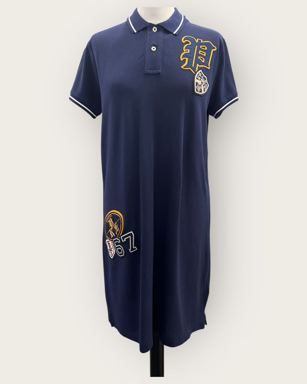 Ralph Lauren logo badge navy tennis polo dress size Medium