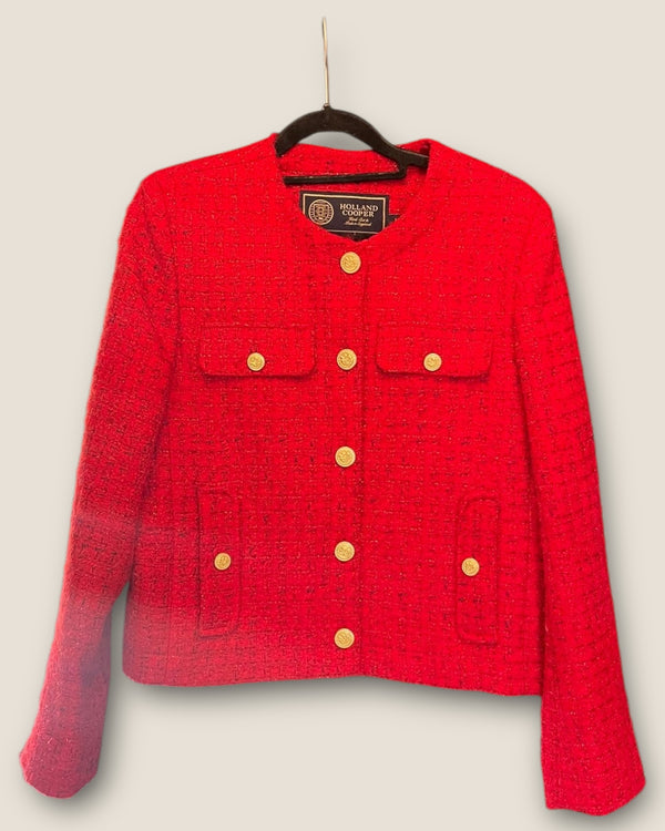Holland Cooper Chelsea red jacket size 8