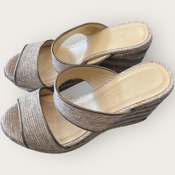 Jimmy Choo gold mules size 4.5