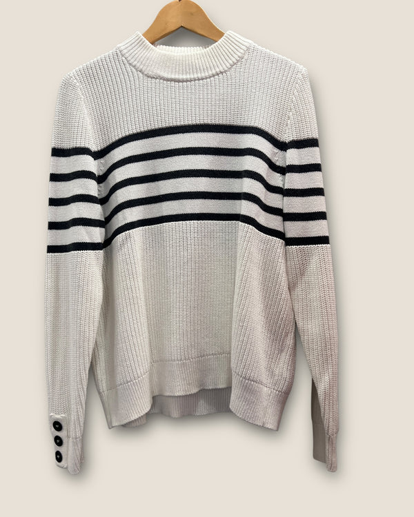 Mint velvet white knit grey stripe Size Large