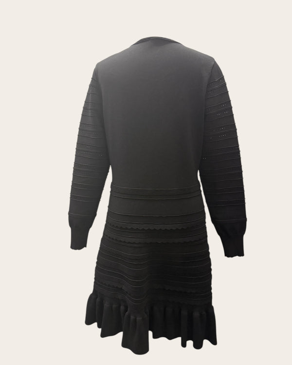 Lipsy black knitted dress size 14