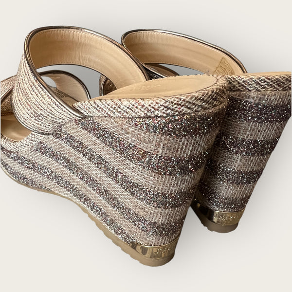 Jimmy Choo gold mules size 4.5