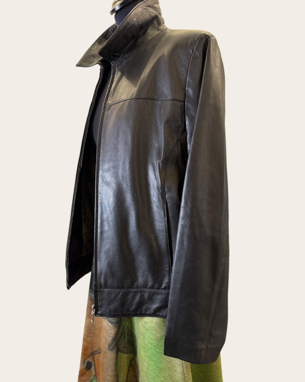 Florence and Fred black leather jacket size 18