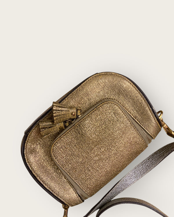 Anya Hindmarsh gold crackle leather handbag