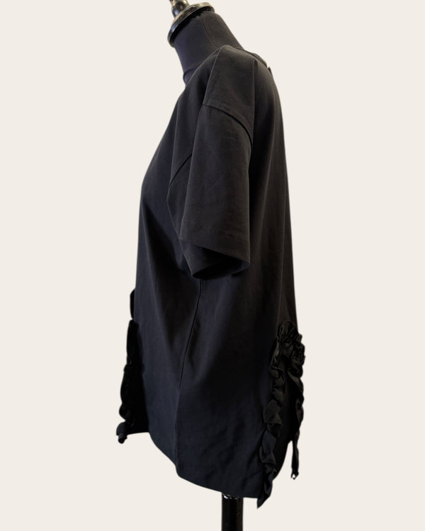 Christopher Kane black ruffle T-shirt size Large