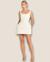 Nadine Merabi Gold/white mini dress size small