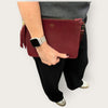 Rosanna Oxblood leather clutch