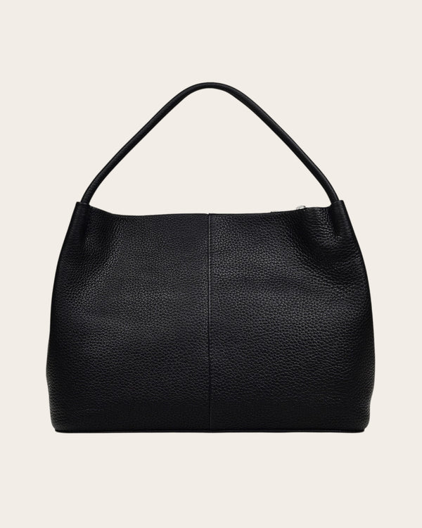 Radley black grained leather tote bag