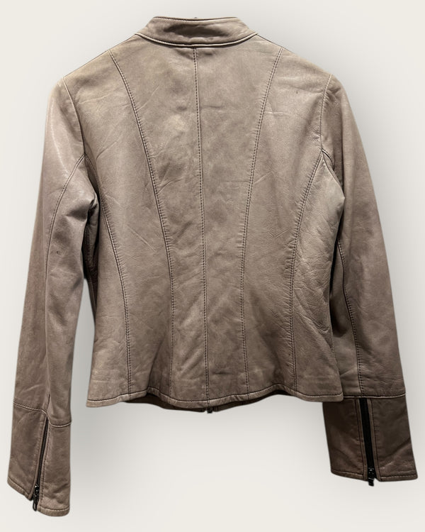 Rick Cardona Taupe leather jacket size 10