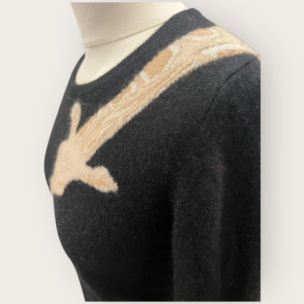 Jumper 1234 cashmere black giraffe Size Small