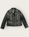 Whistles leather biker black jacket size 14