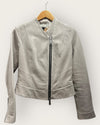All Saints cream leather jacket size 8