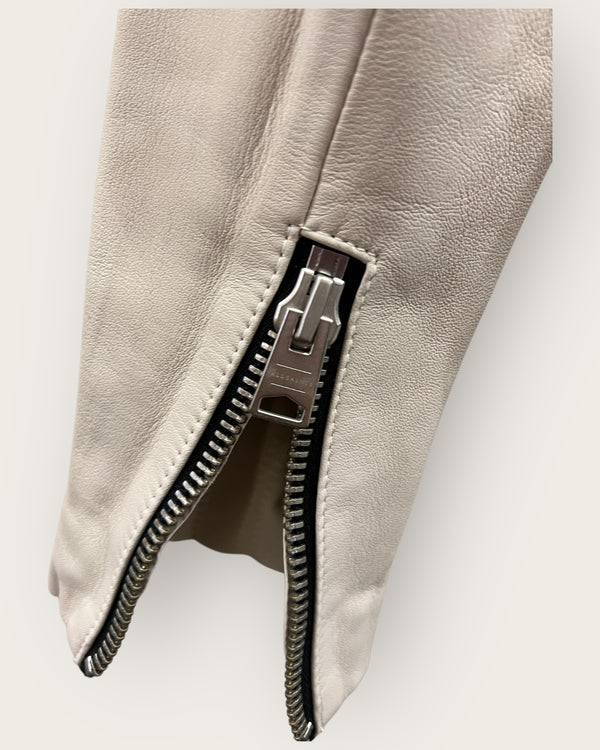 All Saints cream leather jacket size 8