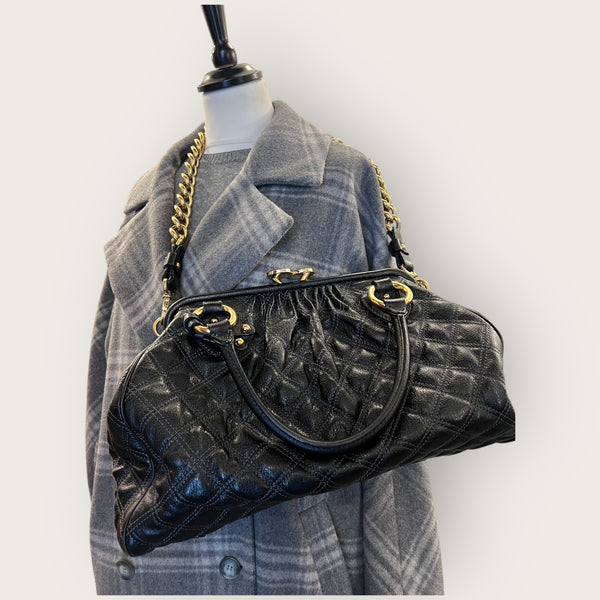 Marc Jacobs black leather quilted handbag
