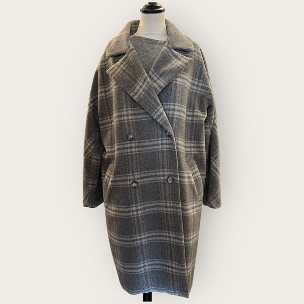 The white company grey check coat size Medium