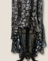 BA+SH silk silver foil ruffle dress size 1