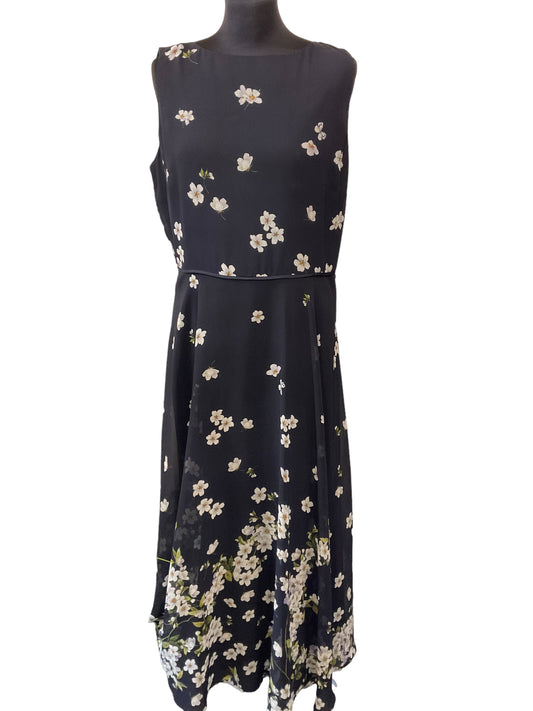 Hobbs navy floral dress size 14